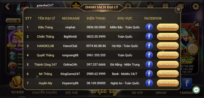 Đa dạng các phương thức nạp tiền tại cổng game Sao Club 