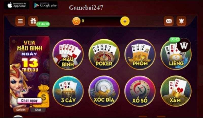 Thể loại game bài đổi thưởng tại cổng game bài 1Win Club 