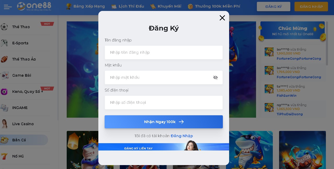 Hướng dẫn tham gia bắn cá One88