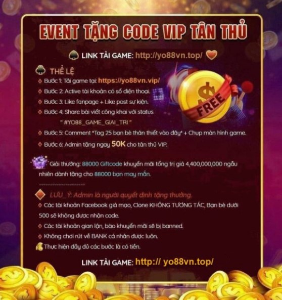 Gift Code Yo88 – Tân binh nhận 50K khởi nghiệp