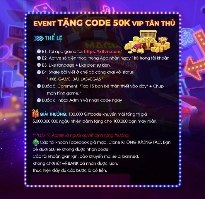 Gift Code X8 CLub - Nhận CODE tân thủ 55K