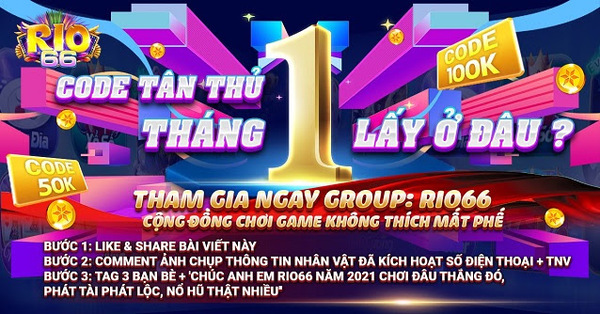 Chương trình tặng Gift Code Rio66 cho tân thủ 