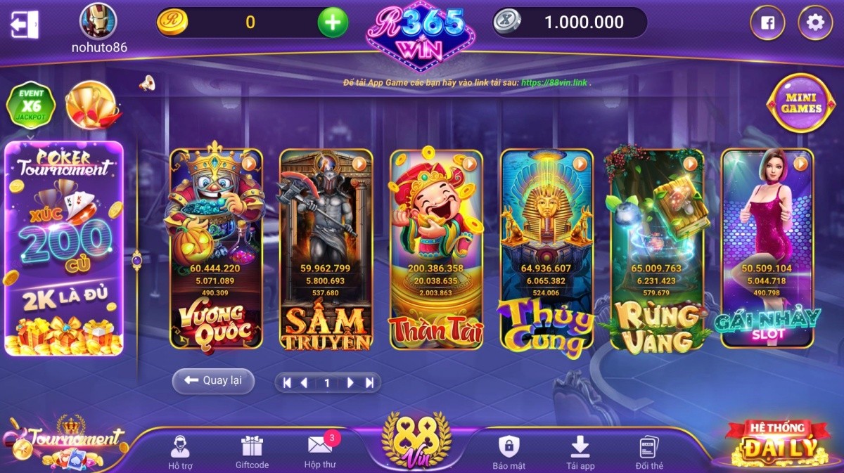 Cổng game R365 có những trò chơi nào?