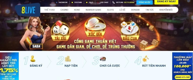 Một vài đánh giá về nhà cái 8live