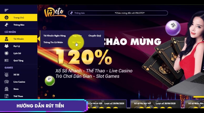 Hướng dẫn nạp rút tại nhà cái VnLoto