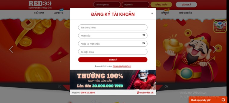 Hướng dẫn đăng ký và đăng nhập tại Red88