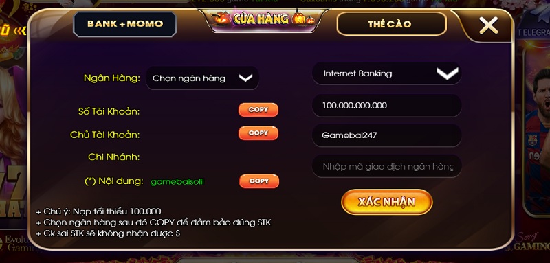 Các phương thức thanh toán tại cổng game hàng đầu R79