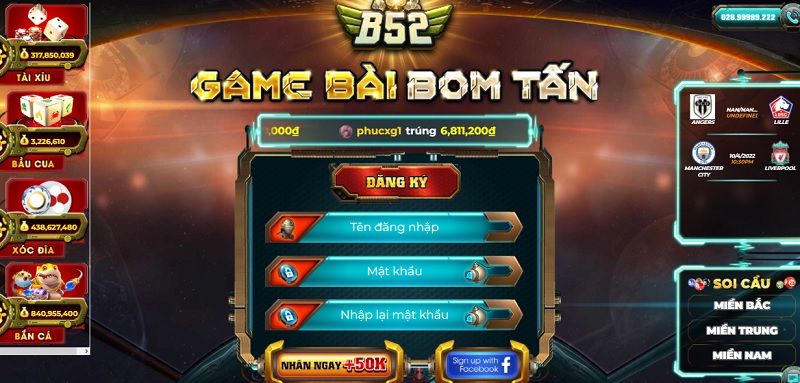 Đăng ký nhận tiền ngay siêu dễ cũng là ưu điểm của B52 Game đấy