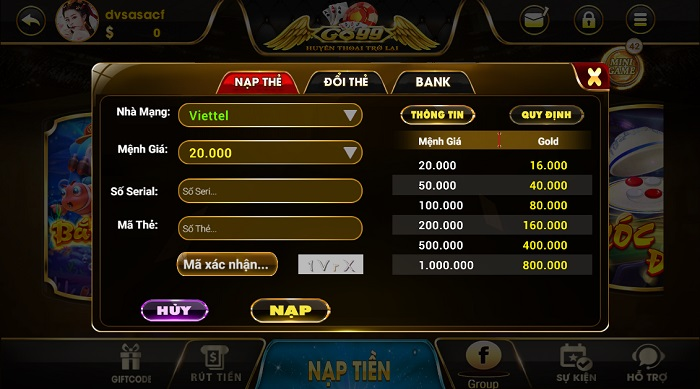 Tìm hiểu về hệ thống nạp, rút tiền của cổng game Go99 Club