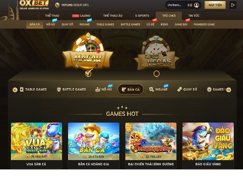 Hệ thống cổng game bắn cá oxbet có “chất” như lời đồn