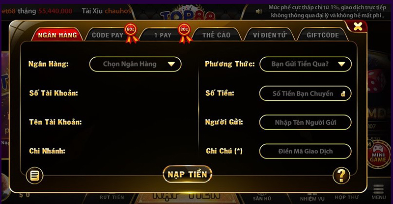 Hướng dẫn nạp tiền Top88 - Các cách thực hiện nhanh chóng