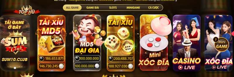 top 10 game tài xỉu