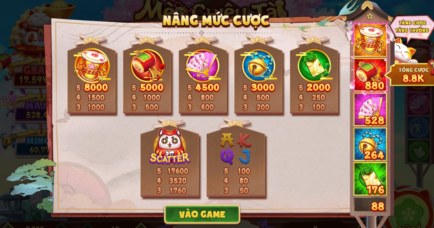 Tỷ lệ đổi thưởng hấp dẫn tại game nổ hũ K8CC