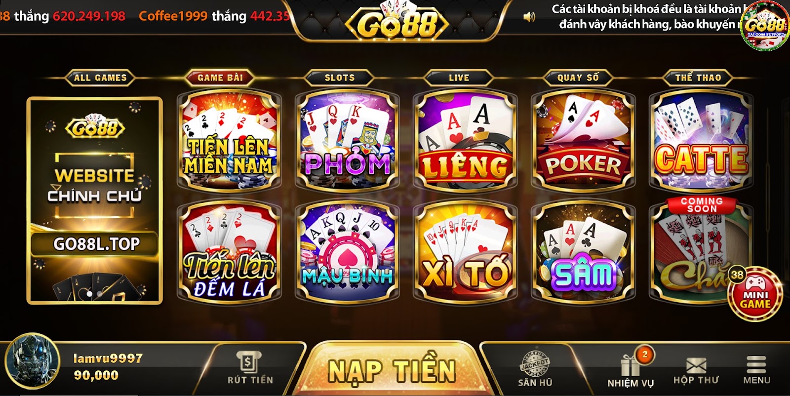 Khám phá kho game bài đổi thưởng hấp dẫn tại Go88